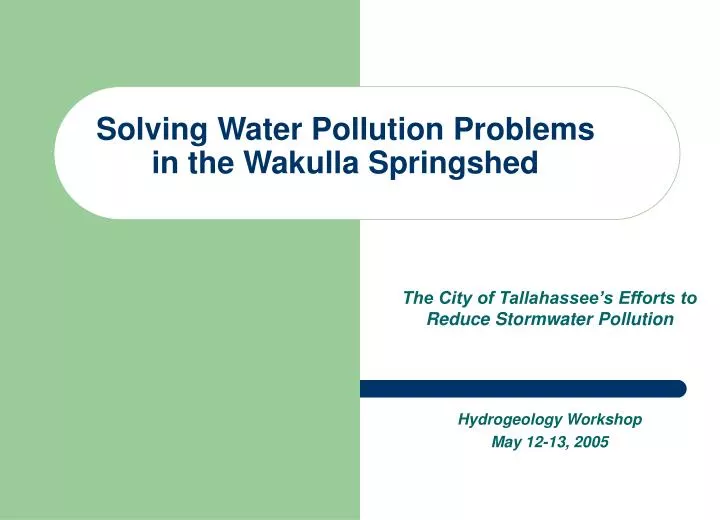solving water pollution problems in the wakulla springshed