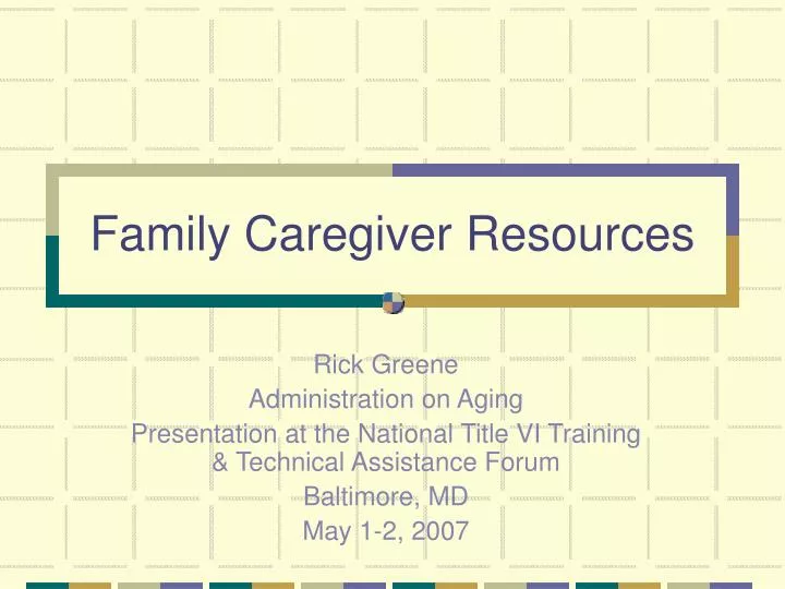 family caregiver resources