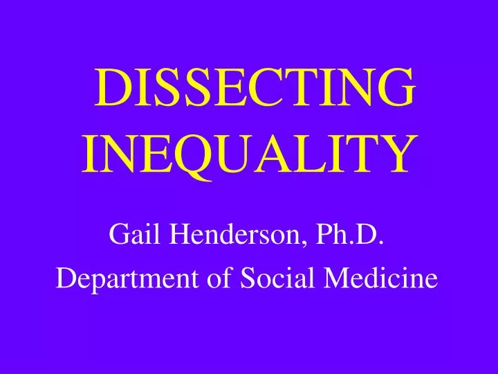 dissecting inequality