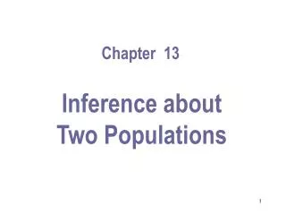 Inference about Two Populations