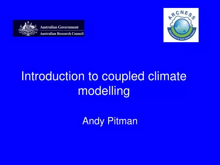 introduction to coupled climate modelling