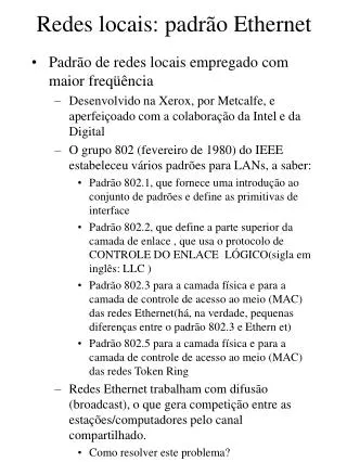 redes locais padr o ethernet