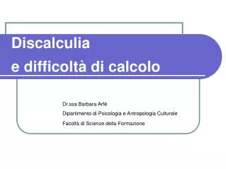 discalculia e difficolt di calcolo