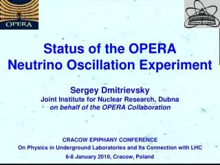 Status of the OPERA Neutrino Oscillation Experiment
