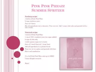 Pink Pink Pizzazz Summer Spritzer