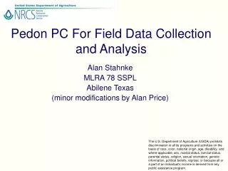 Pedon PC For Field Data Collection and Analysis