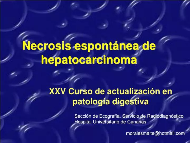 necrosis espont nea de hepatocarcinoma