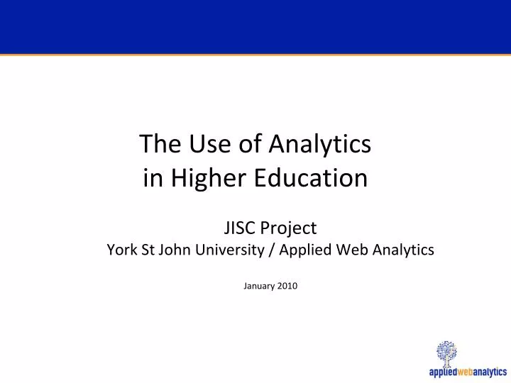 the use of analytics in higher education