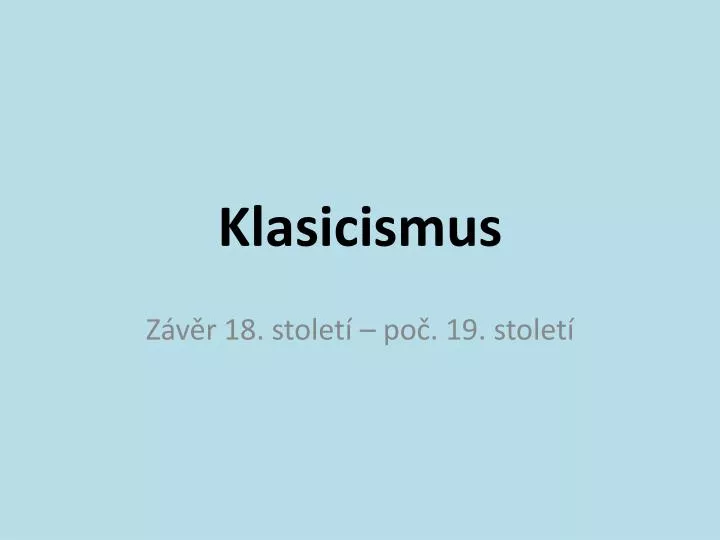 klasicismus