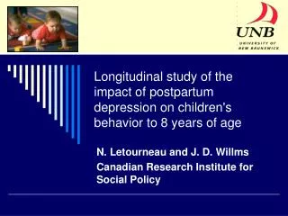Longitudinal study of the impact of postpartum depression on children's behavior to 8 years of age