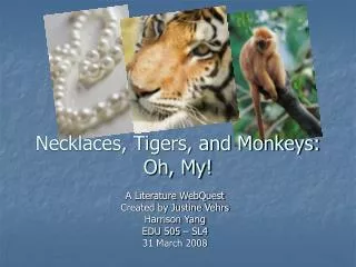 Necklaces, Tigers, and Monkeys: Oh, My!