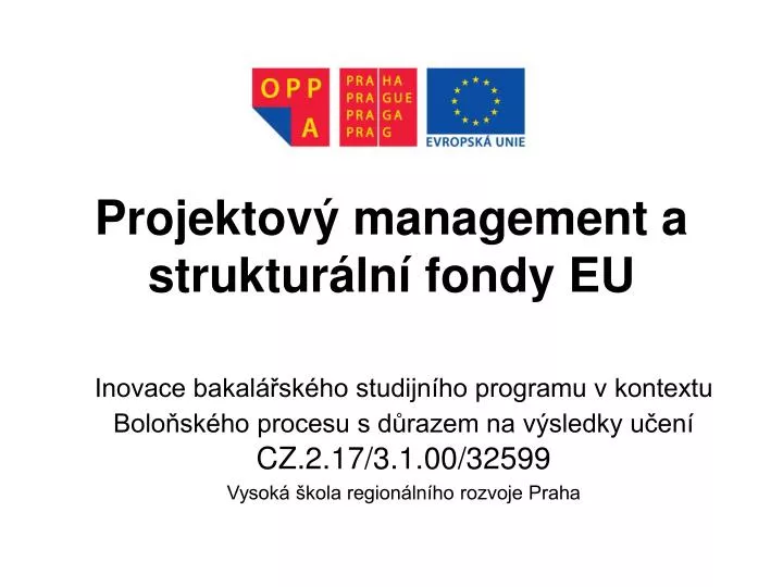 projektov management a struktur ln fondy eu
