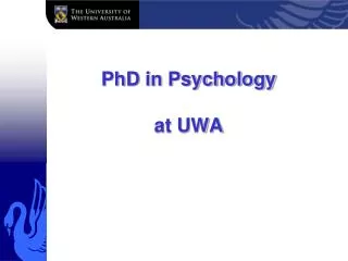 PhD in Psychology at UWA