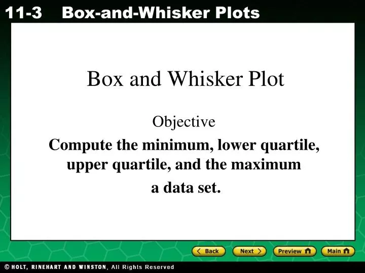 box and whisker plot
