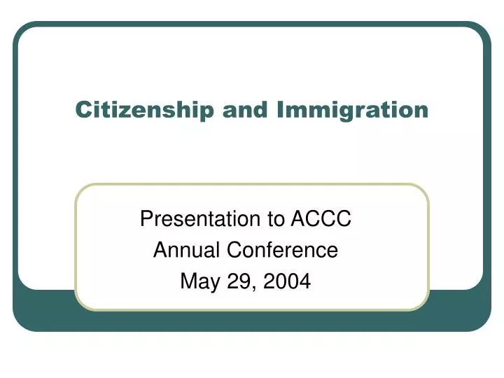 citizenship and immigration