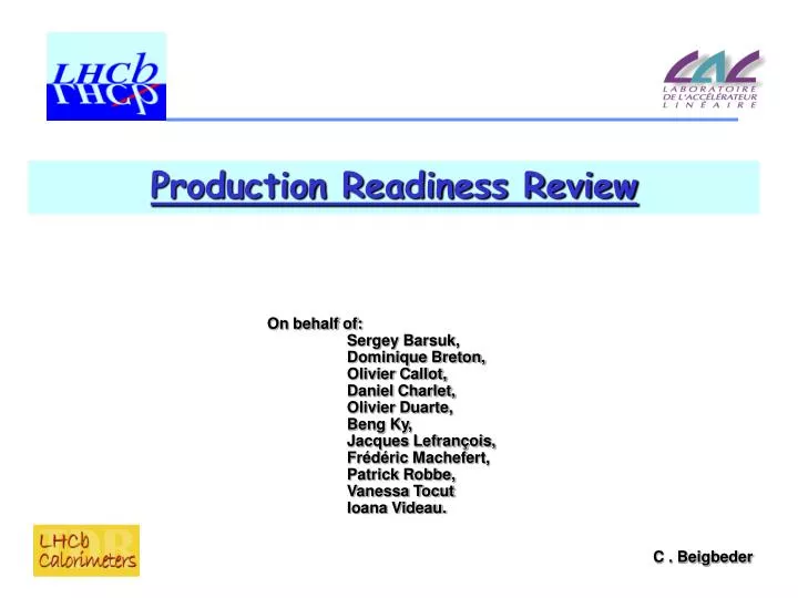 production readiness review