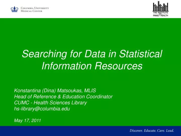 searching for data in statistical information resources