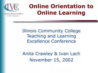 Online Orientation to Online Learning