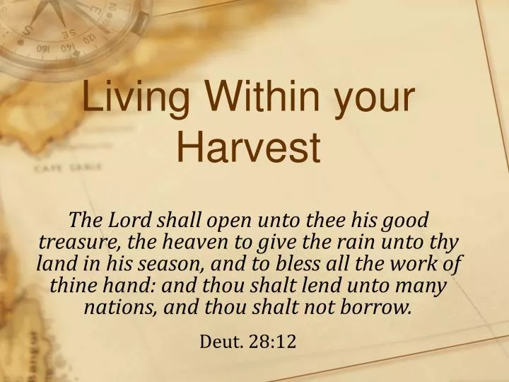 living within your harvest