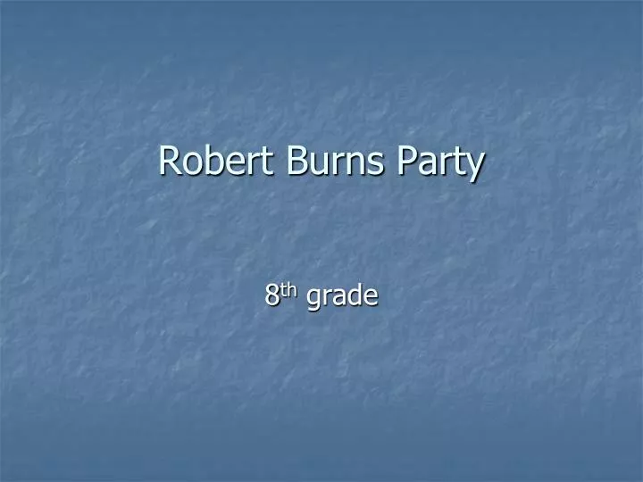 robert burns party