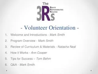 - Volunteer Orientation -