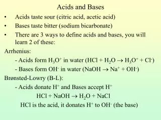 acids and bases