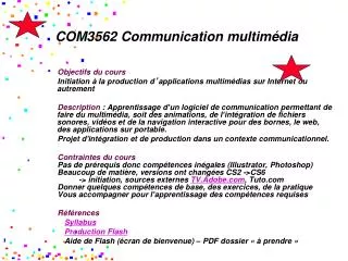 com3562 communication multim dia