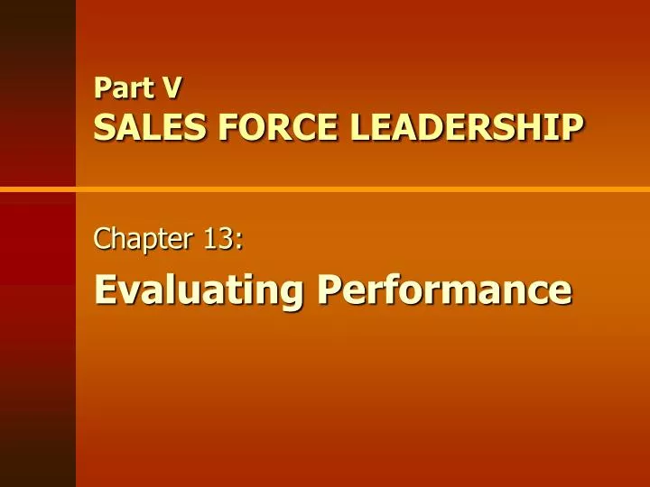 part v sales force leadership