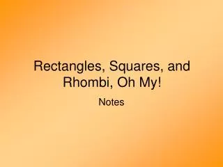 Rectangles, Squares, and Rhombi, Oh My!