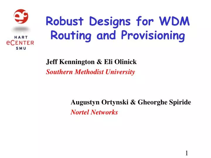 robust designs for wdm routing and provisioning