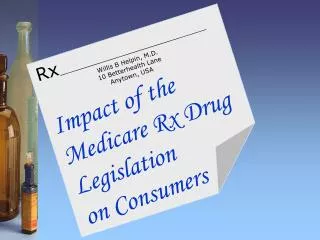 Impact of the Medicare Rx Drug Legislation on Consumers