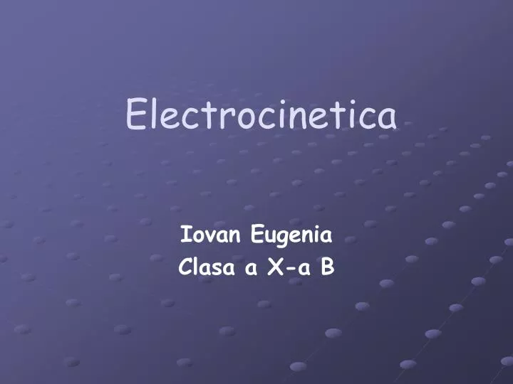 electrocinetica