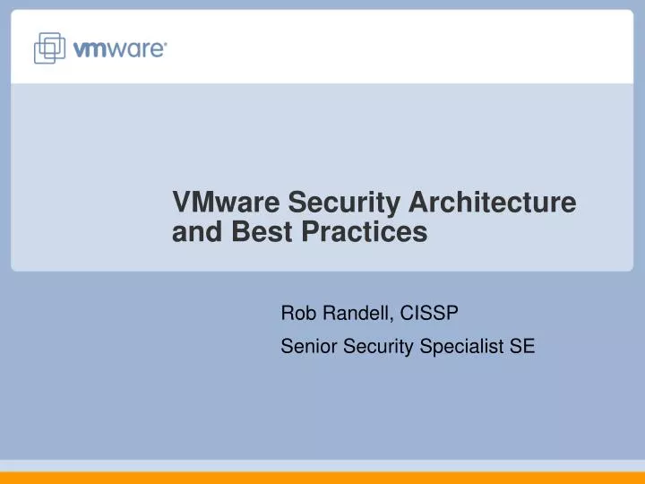 vmware security architecture and best practices