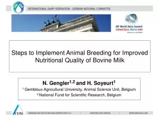 Steps to Implement Animal Breeding for Improved Nutritional Quality of Bovine Milk