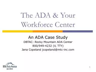 The ADA &amp; Your Workforce Center