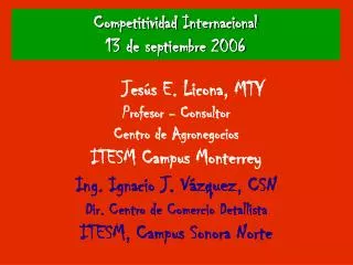 competitividad internacional 13 de septiembre 2006