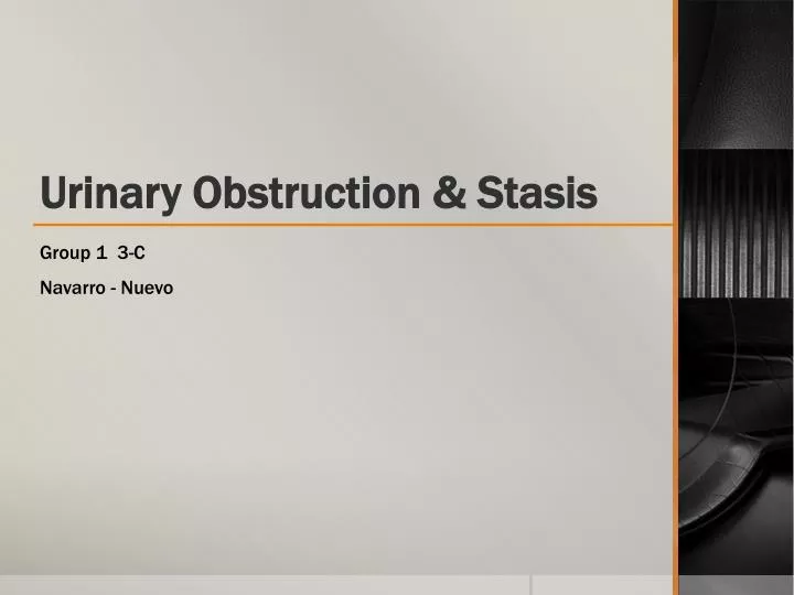 urinary obstruction stasis