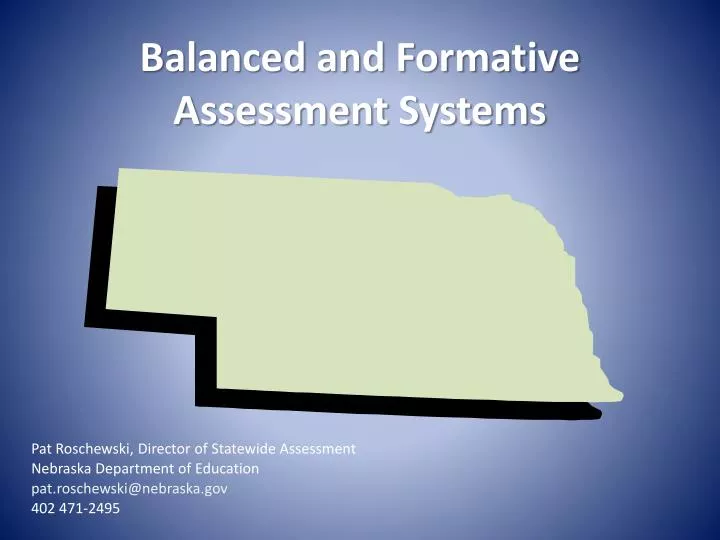 balanced and formative assessment systems