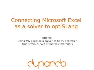 Connecting Microsoft Excel as a solver to optiSLang