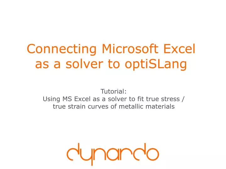 connecting microsoft excel as a solver to optislang