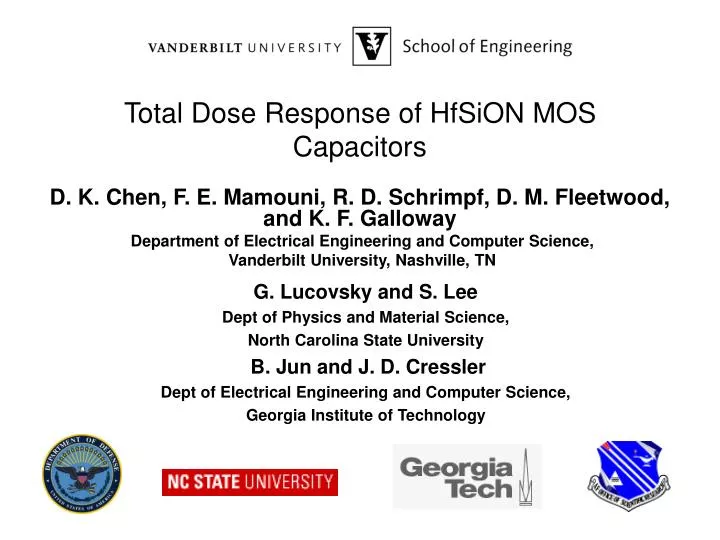 total dose response of hfsion mos capacitors