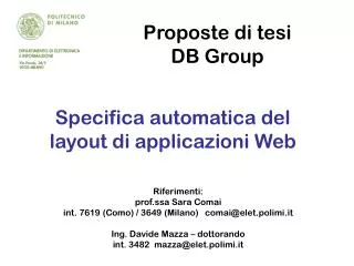 proposte di tesi db group