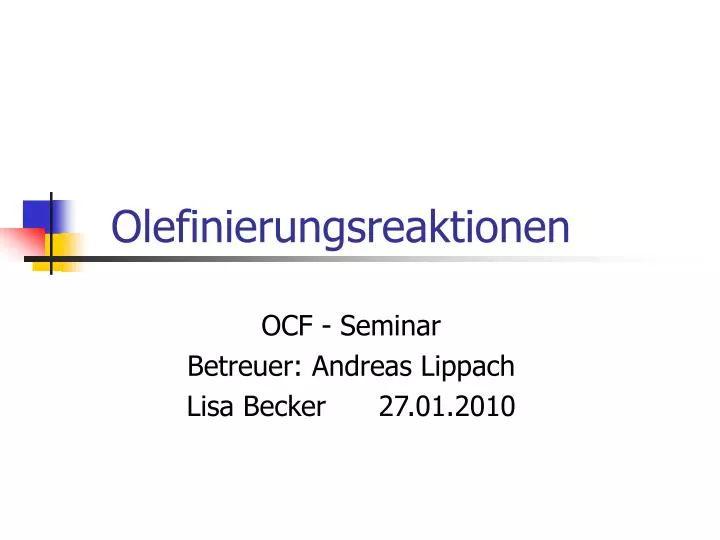 olefinierungsreaktionen