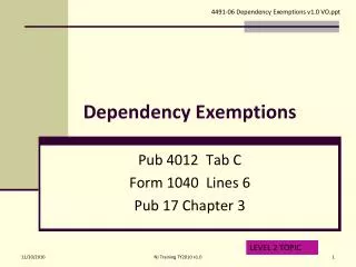 Dependency Exemptions