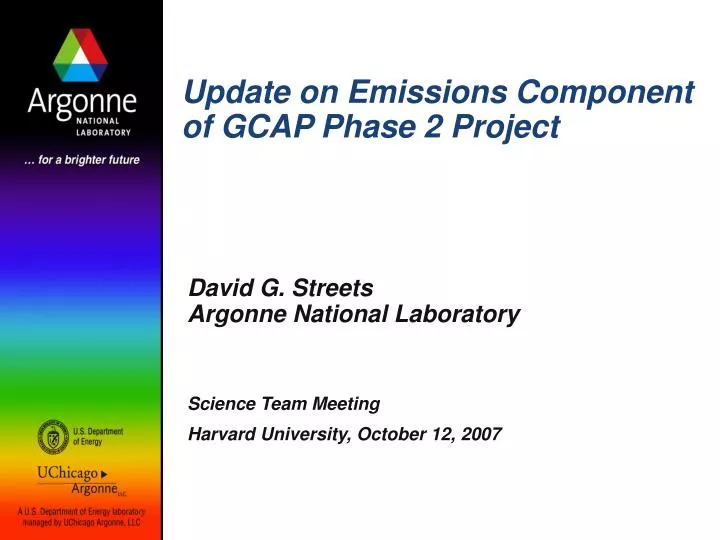 update on emissions component of gcap phase 2 project