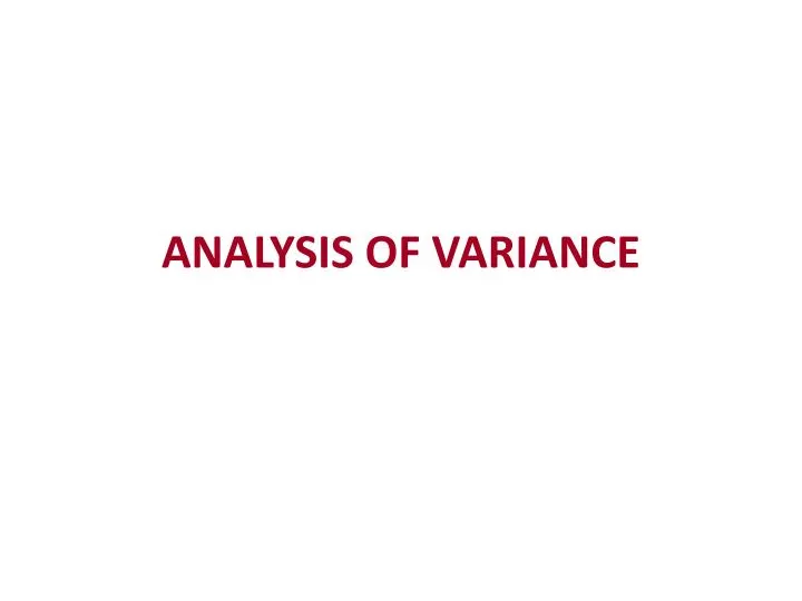 analysis of variance