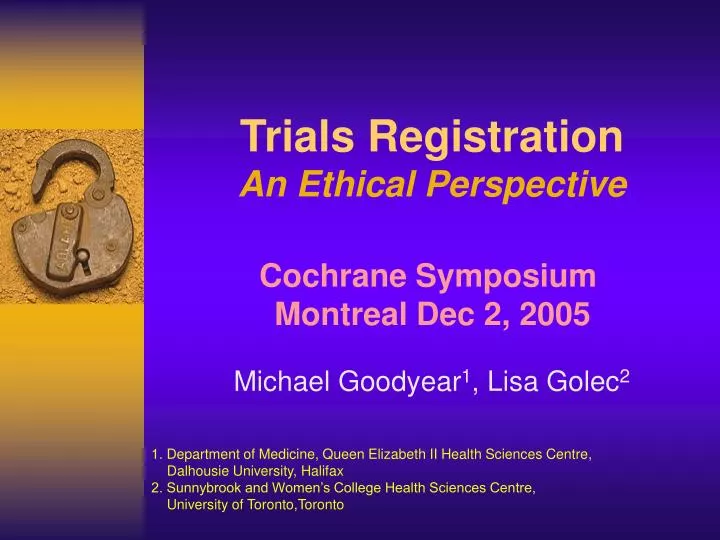 trials registration an ethical perspective