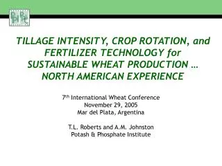 7 th International Wheat Conference November 29, 2005 Mar del Plata, Argentina