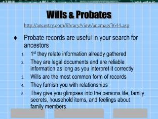 Wills &amp; Probates