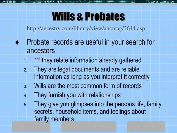 wills probates